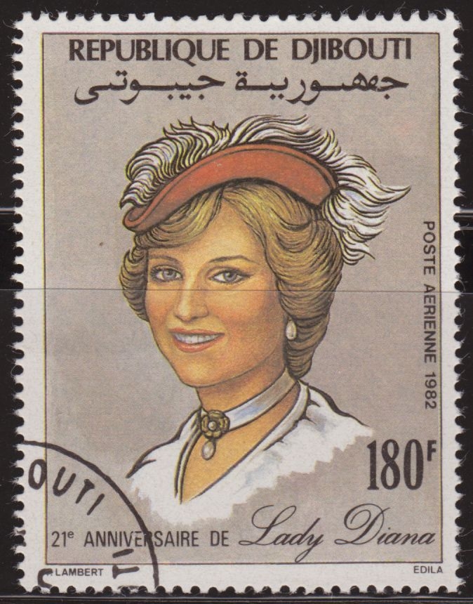 Djibouti 1982 Scott C159 Sello * Retrato Lady Di Princesa Diana de Gales 180F Correo Aereo
